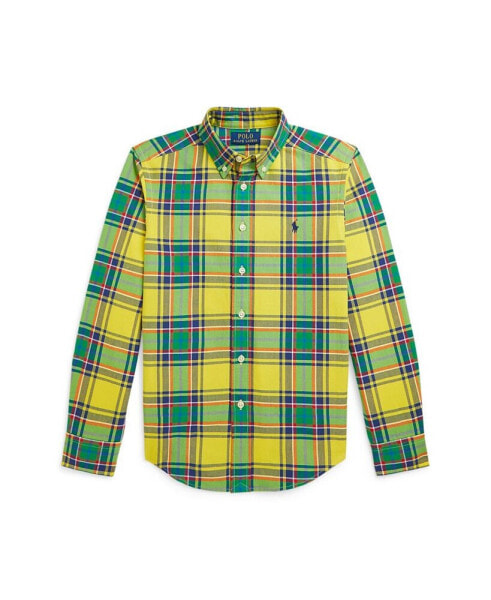 Big Boys Plaid Cotton Oxford Shirt