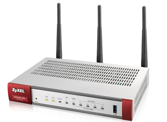 Zyxel USG20W-VPN-EU0101F - Беспроводной маршрутизатор с поддержкой Wi-Fi 5 (802.11ac) - Двухдиапазонный (2.4 ГГц / 5 ГГц) - Ethernet LAN - Серый - Красный - Портативный
