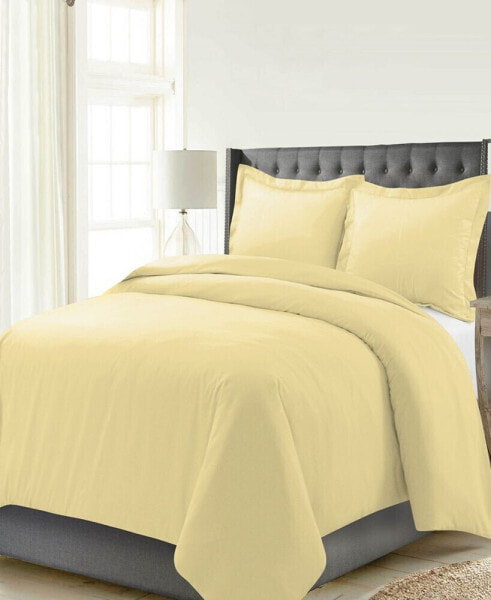 Luxury Weight Solid Cotton Flannel Duvet Cover Set, Twin/Twin XL