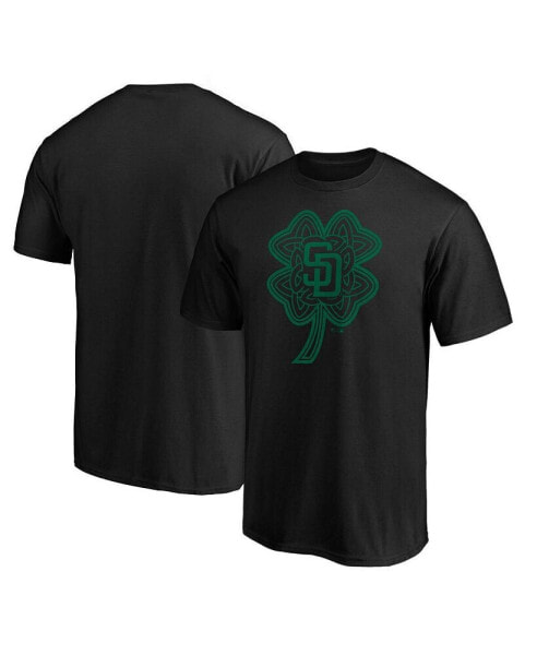 Men's Black San Diego Padres St. Patrick's Day Celtic Charm T-shirt