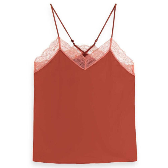 SCOTCH & SODA Satin With Lace Detial sleeveless T-shirt