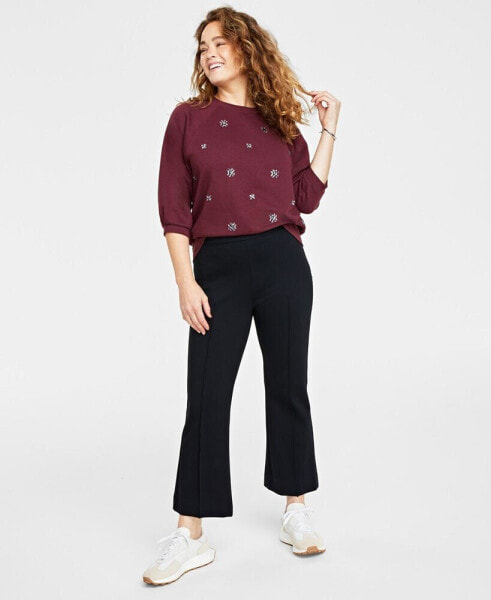 Women's Ponte Kick-Flare Ankle Pants, Regular and Short Lengths, Created for Macy's