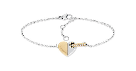 Fashion steel bracelet with bicolor heart 2780880