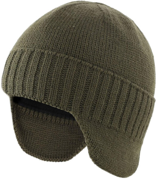 Мужская шапка серая трикотажная Home Prefer Mens Winter Hat Knit Earflap Hat Stocking Caps with Ears Beanie Hat
