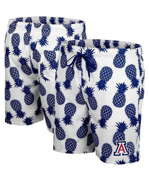 Men's White, Navy Arizona Wildcats Pineapple Swim Shorts
