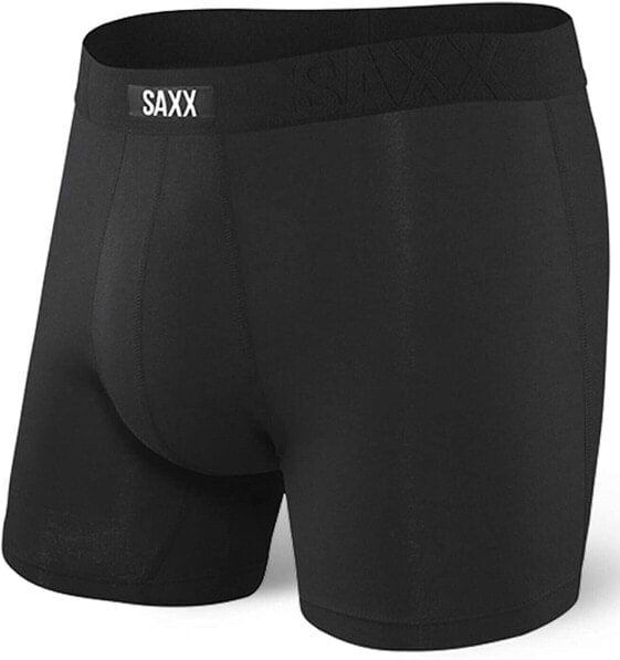 Saxx Underwear 188174 Mens Stretch Soft Cotton Boxer Briefs Black Size Large