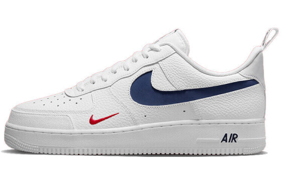 Nike Air Force 1 Low New England Patriots 复古拼色 休闲 低帮 板鞋 男款 白蓝红 / Кроссовки Nike Air Force DJ6887-100