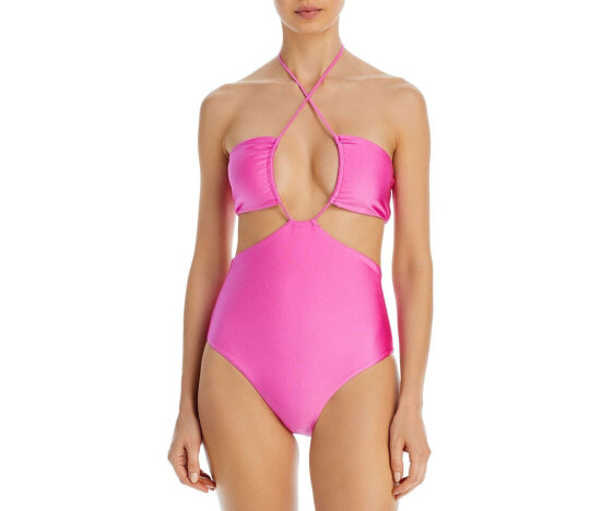 Jade Swim Womens Layla Cutout One Piece Swimsuit Pink Size Large 303945