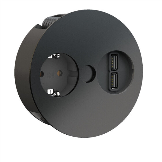 Bachmann Twist - 2 m - 1 AC outlet(s) - Indoor - Type F - Black - 115 mm