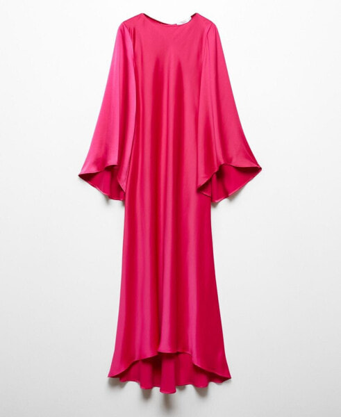 Women's Flared-Sleeve Satin Dress