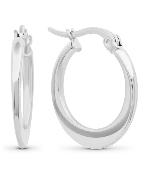 Stainless Steel Flat Hoop Earrings