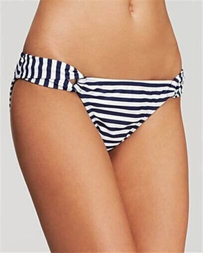 Shoshanna 262222 Women Navy Stripe Loop Bikini Bottom Swimwear Size P