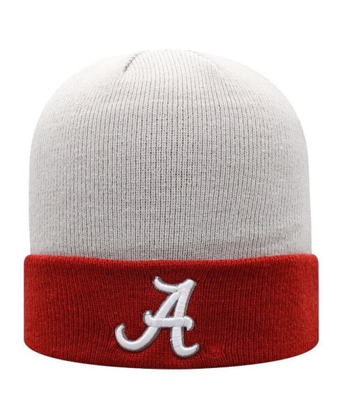 Men's Gray, Crimson Alabama Crimson Tide Core 2-Tone Cuffed Knit Hat