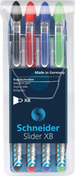 Ручка комплект Schneider Slider Basic SCHNEIDER, XB, 4 шт., микс основных цветов