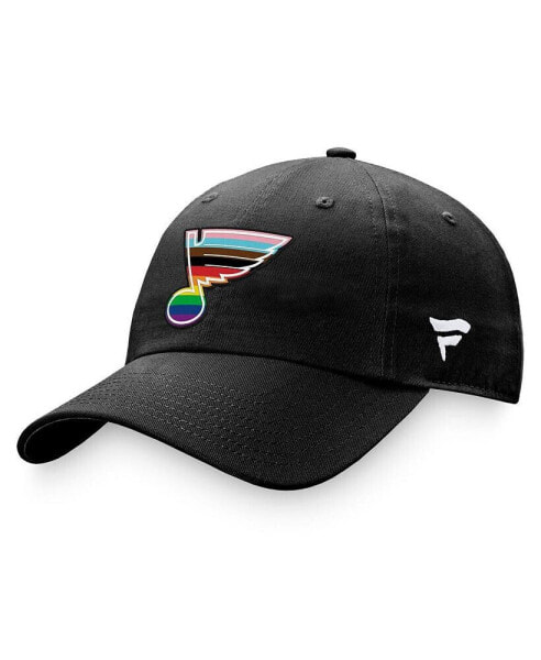 Men's Black St. Louis Blues Team Logo Pride Adjustable Hat