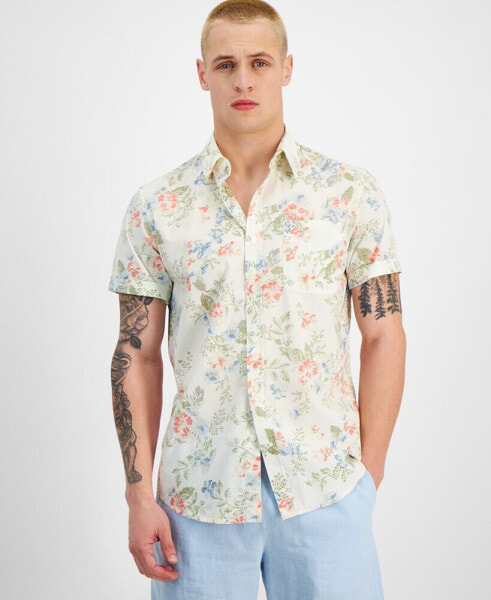 Men's Paulo Short Sleeve Button-Front Floral Print Shirt, Created for Macy's