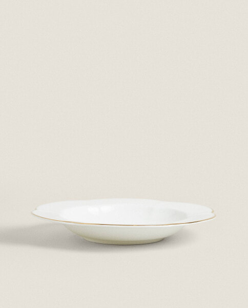 Rimmed bone china soup plate