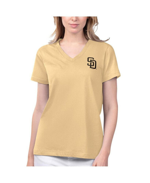 Women's Gold San Diego Padres Game Time V-Neck T-shirt