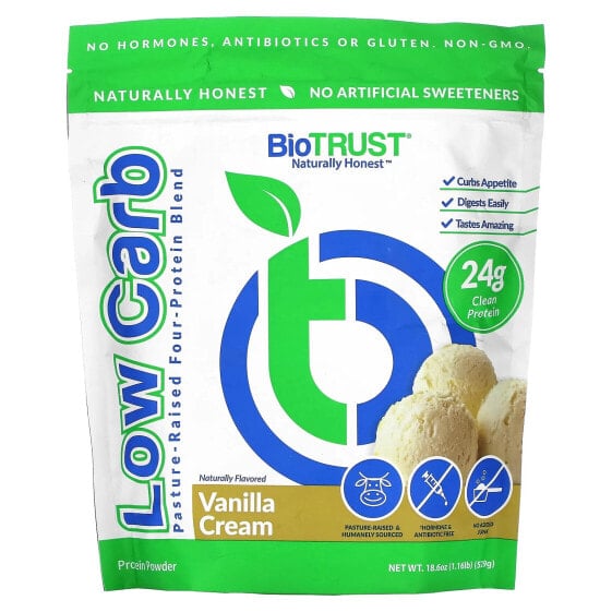 Протеиновая смесь BioTRUST с низким содержанием углеводов, пастбищного откорма, ванильный крем, 529 г