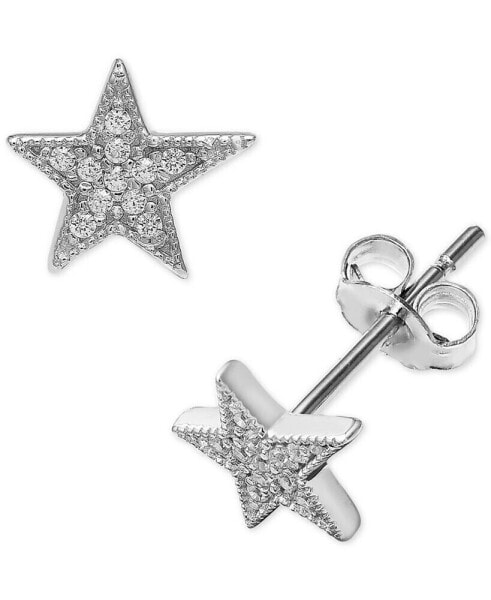 Cubic Zirconia Star Stud Earrings in Sterling Silver, Created for Macy's