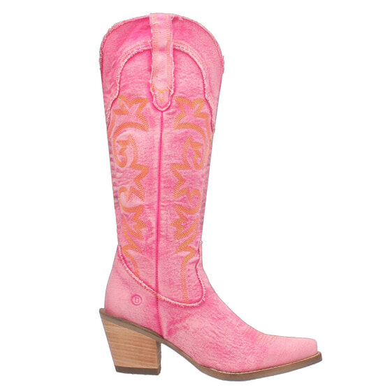 Dingo Texas Tornado Snip Toe Cowboy Womens Pink Casual Boots DI943-650