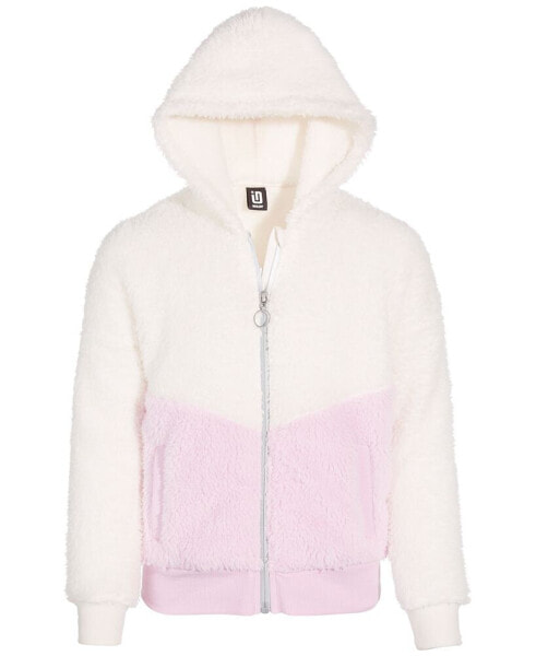 Big Girls Colorblocked Faux-Sherpa Zip Jacket, Created for Macy's