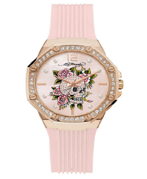 Women's Quartz Blush Textured Silicone Strap Watch 38mm