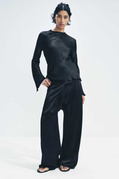 ZW COLLECTION ASYMMETRIC SATIN TROUSERS