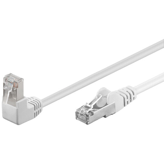 Wentronic CAT 5e Patch Cable 1x 90° Angled - F/UTP - 0.5 m - White - 0.5 m - Cat5e - F/UTP (FTP) - RJ-45 - RJ-45