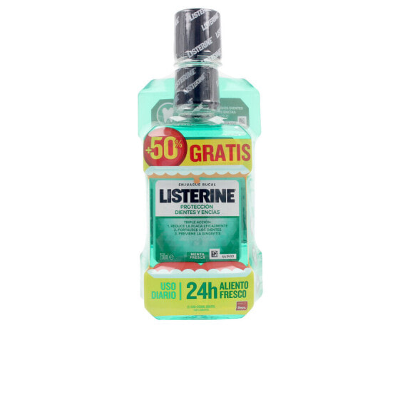 Listerine Mouthwash + Teeth & Gum Protection Набор: Освежающий ополаскиватель для полости рта 500 мл +  Ополаскиватель для укрепления десен 250 мл