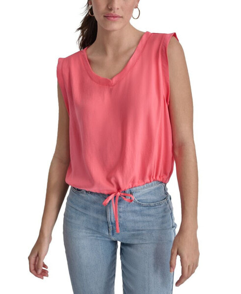 Women's V-Neck Sleeveless Cropped Top