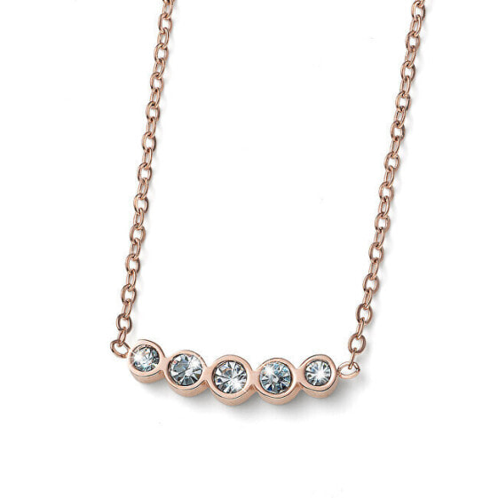 Elegant bronze necklace with clear crystals Change 12254RG