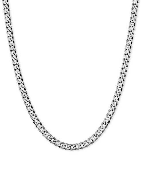 Flat Curb Link 22" Chain Necklace in 18k Gold-Plated Sterling Silver or Sterling Silver