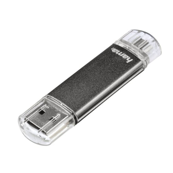 Hama Laeta Twin USB флеш накопитель 128 GB USB Type-A / Micro-USB 2.0 Серый 00114872