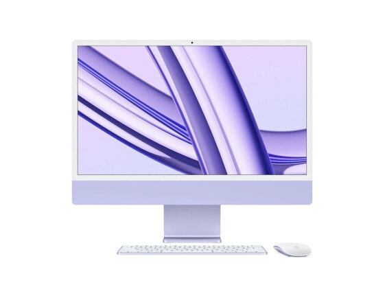 Apple iMac 24" (2023)"Violett M3 Chip mit 8-Core CPU, 10-Core GPU und 16-Core Neutral Engine 24" 512 GB Magic Keyboard mit Touch ID - Deutsch macOS 8 GB Gigabit Ethernet Magic Maus