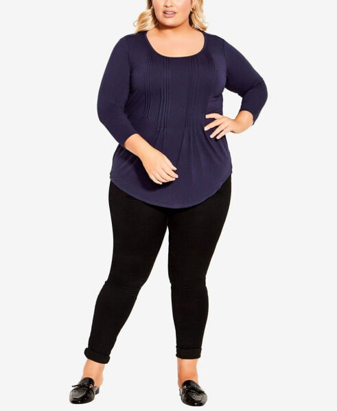 Plus Size Milly Pleat Plain Top