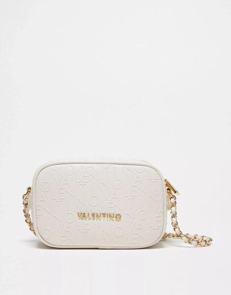 Valentino relax camera bag with chain strap in ecru