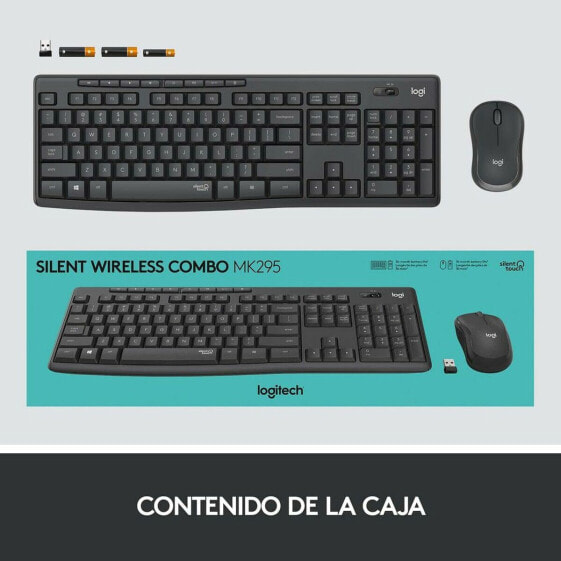 Клавиатура и беспроводная мышь Logitech 920-009798 Чёрный Испанская Qwerty QWERTY