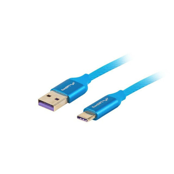 Кабель USB A — USB C Lanberg CA-USBO-21CU-0005-BL Синий 50 cm 0,5 m