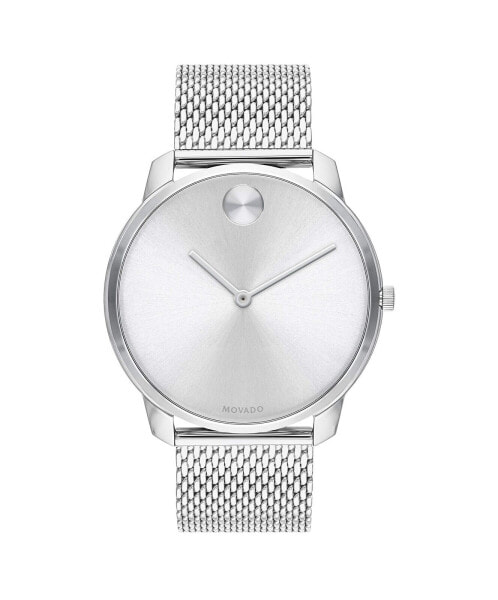 Movado Bold Thin Men's Swiss Quartz Stainless Steel and Mesh Bracelet Casual ...