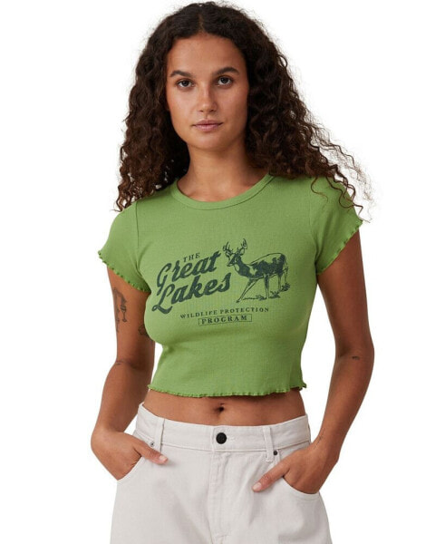 Women's Crop Lettuce Graphic T-shirt