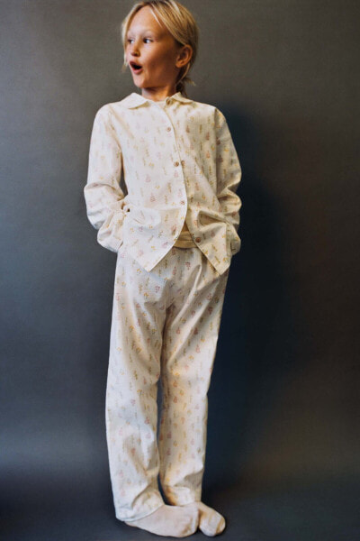 6–14 лет/ пижама из ткани с цветочным принтом ZARA