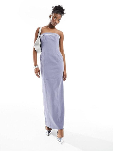 Extro & Vert bandeau maxi dress in slate grey