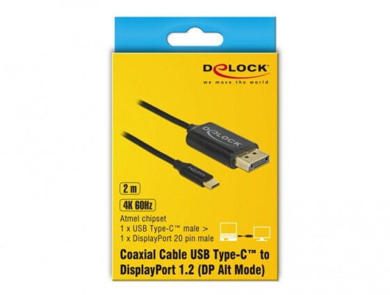 Delock 83710 - 2 m - USB Type-C - DisplayPort - Male - Male - Straight