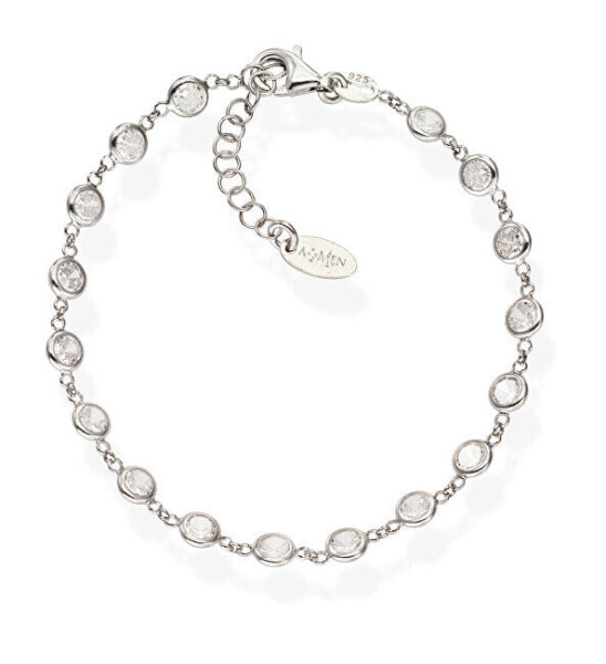 Charming silver bracelet with zircons Tennis BRGOBB3