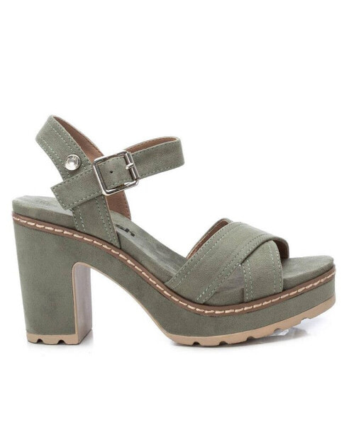 Women's Suede Heeled Platform Sandals By