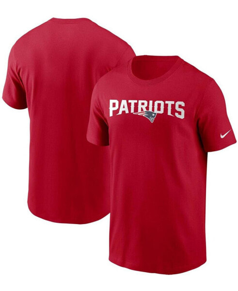 Men's Red New England Patriots Team Wordmark T-shirt