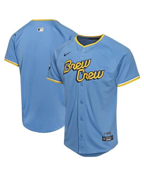 Nike Big Boys and Girls Powder Blue Milwaukee Brewers City Connect Limited Jersey