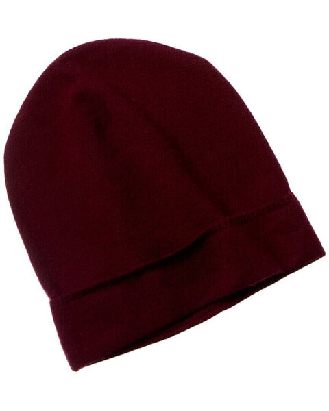 Qi Cashmere Jersey Cuffed Cashmere Beanie Men's Red Os