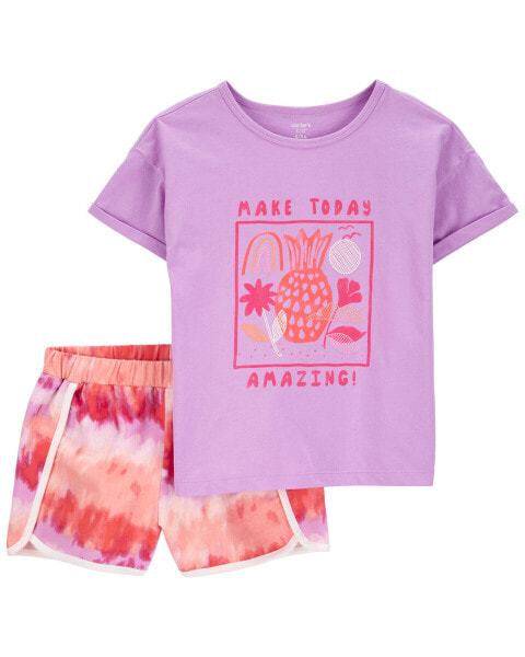 Kid 2-Piece Make Today Amazing Tee & Tie-Dye Short Set 5